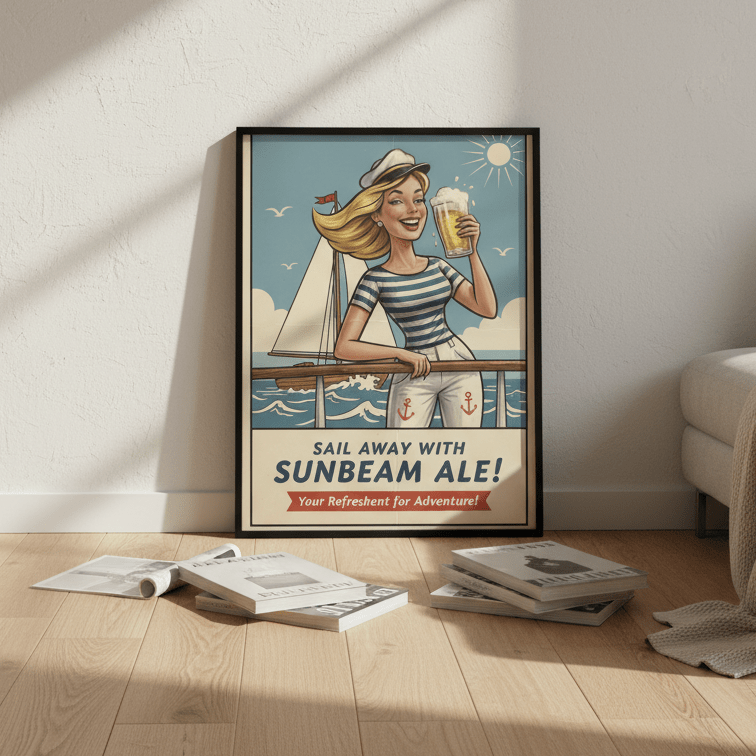 Sunbeam Ale Vintage Advertisement wall Art wall - art - picture - poster