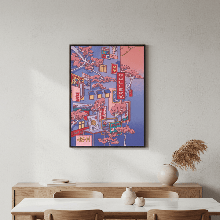 Sundays at the Sake Hotel I Blue by Lauren Ly wall - art - picture - poster