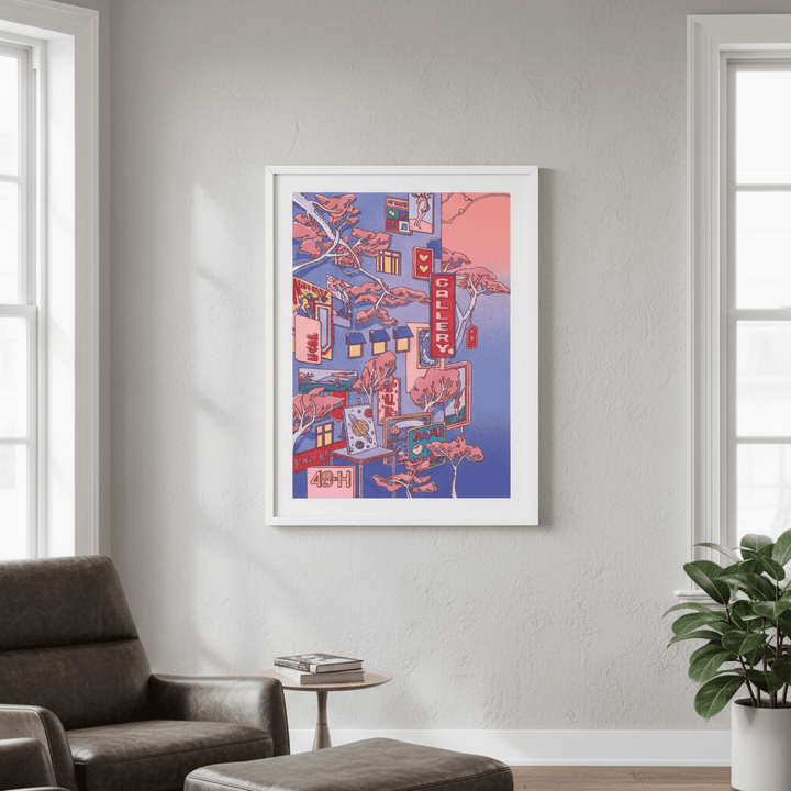 Sundays at the Sake Hotel I Blue by Lauren Ly wall - art - picture - poster