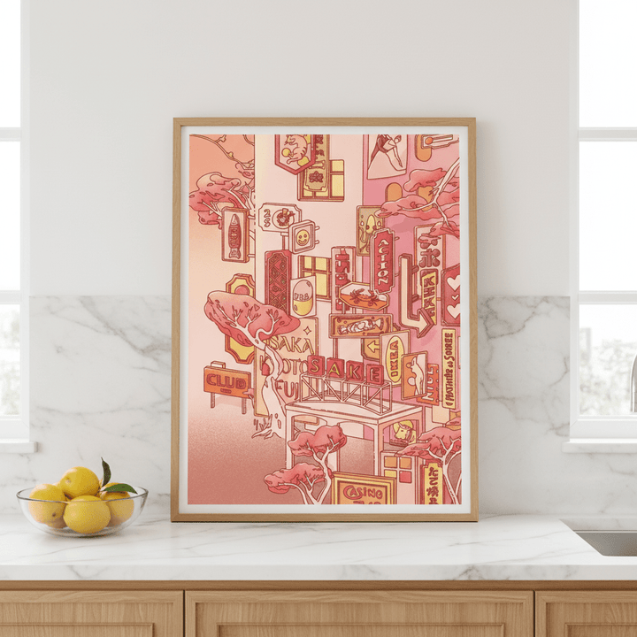 Sundays at the Sake Hotel Sunset II by Lauren Ly wall - art - picture - poster