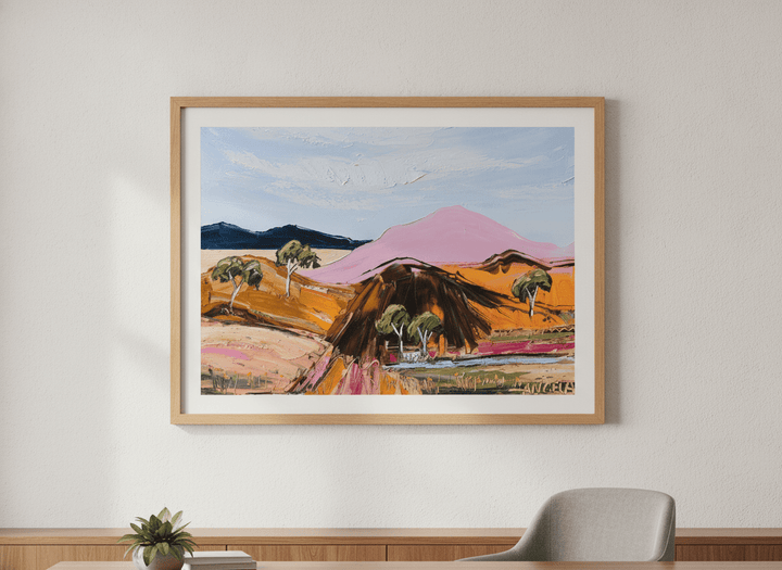 Contemporary wall art featured in a bright modern office workspace