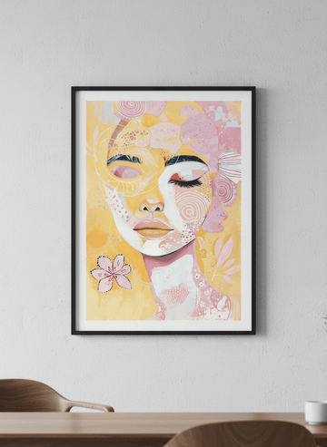 Contemporary wall art featured in a bright modern office workspace