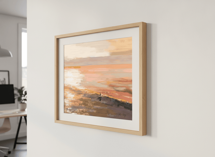 Contemporary wall art featured in a bright modern office workspace