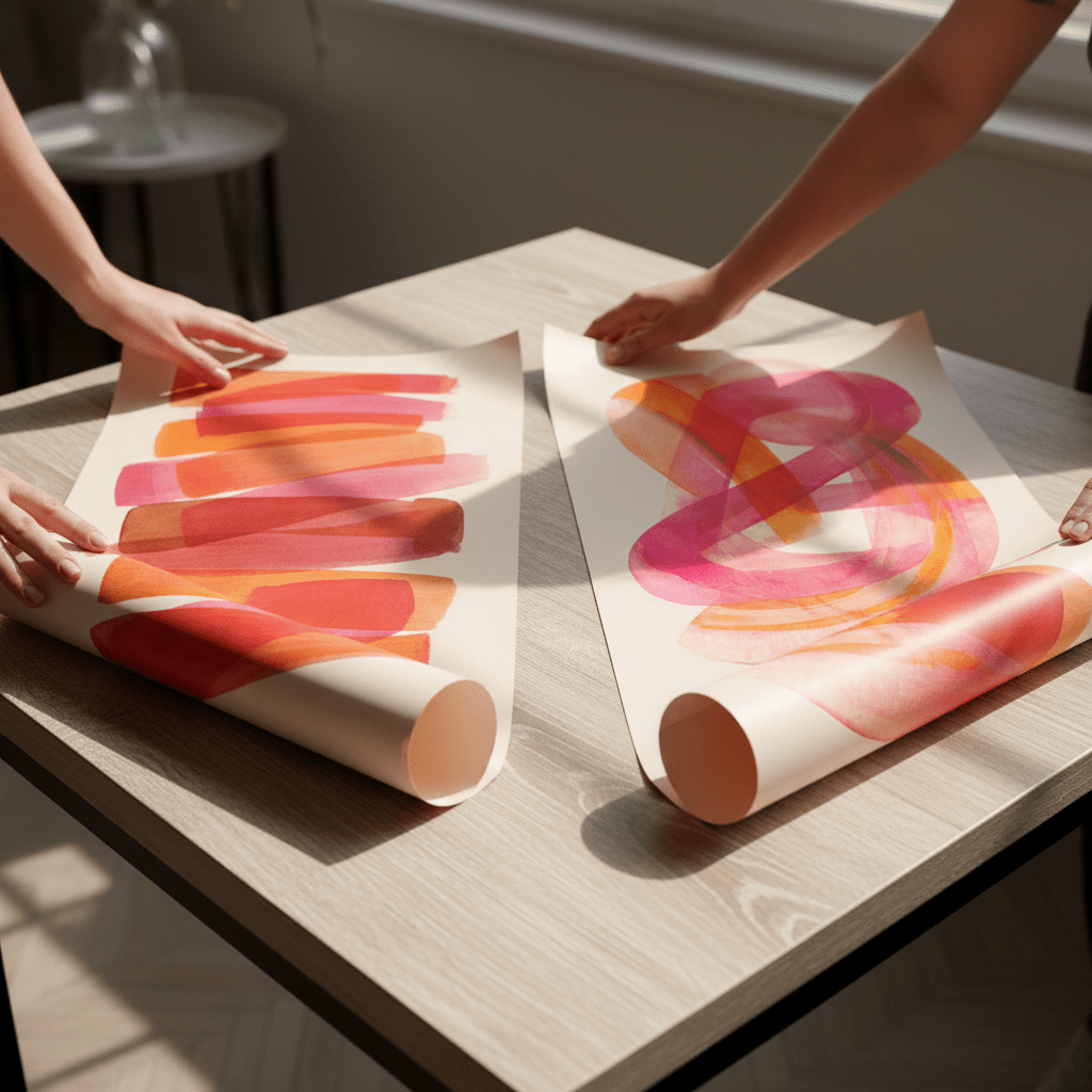 Sunset Blush Set of 2 Abstract Wall Art wall - art - picture - poster
