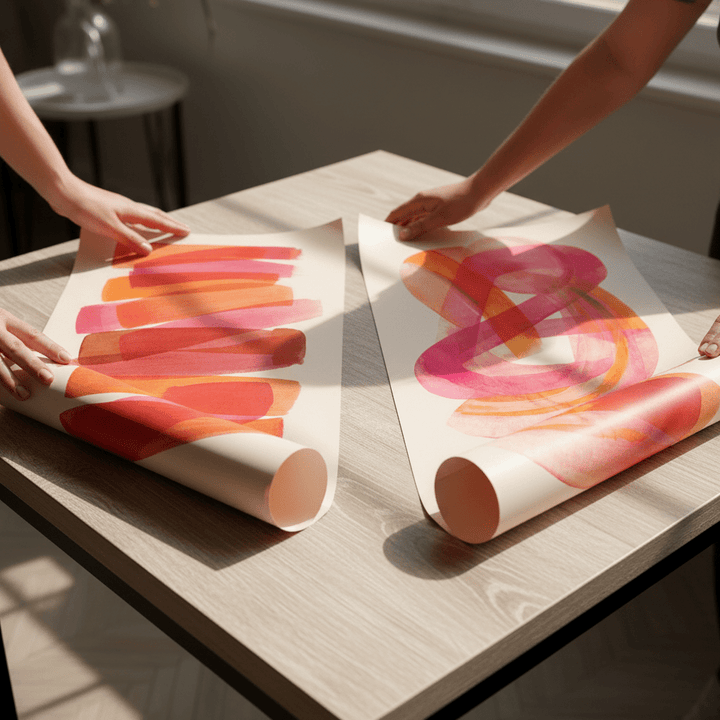 Sunset Blush Set of 2 Abstract Wall Art wall - art - picture - poster