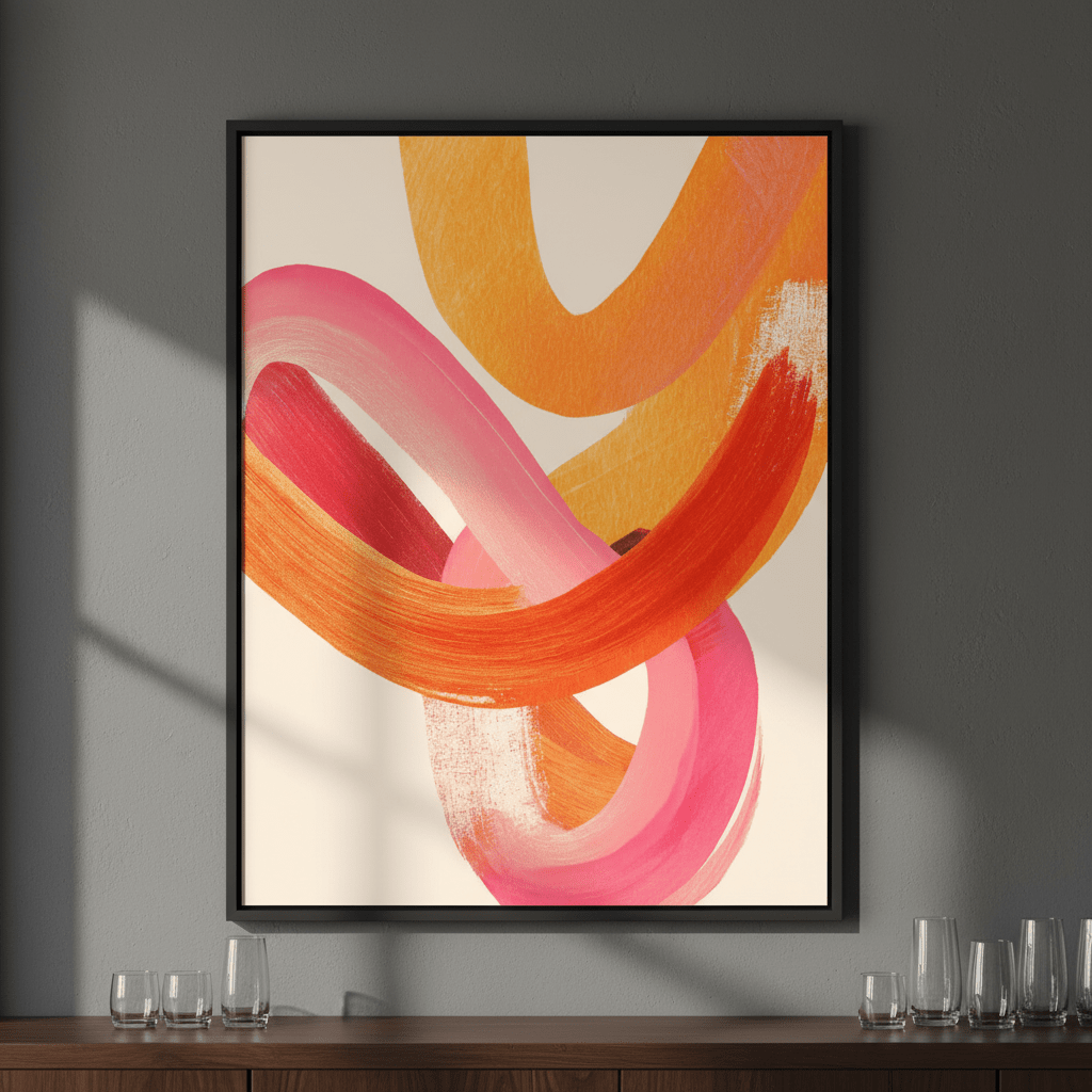Sunset Intertwined Abstract Art wall - art - picture - poster