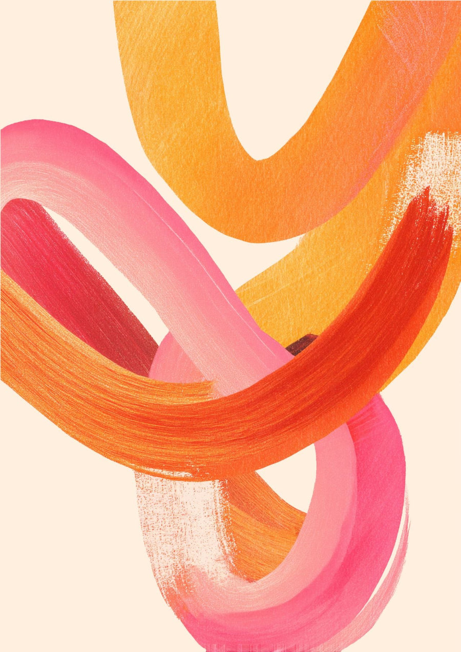 Sunset Intertwined Abstract Art