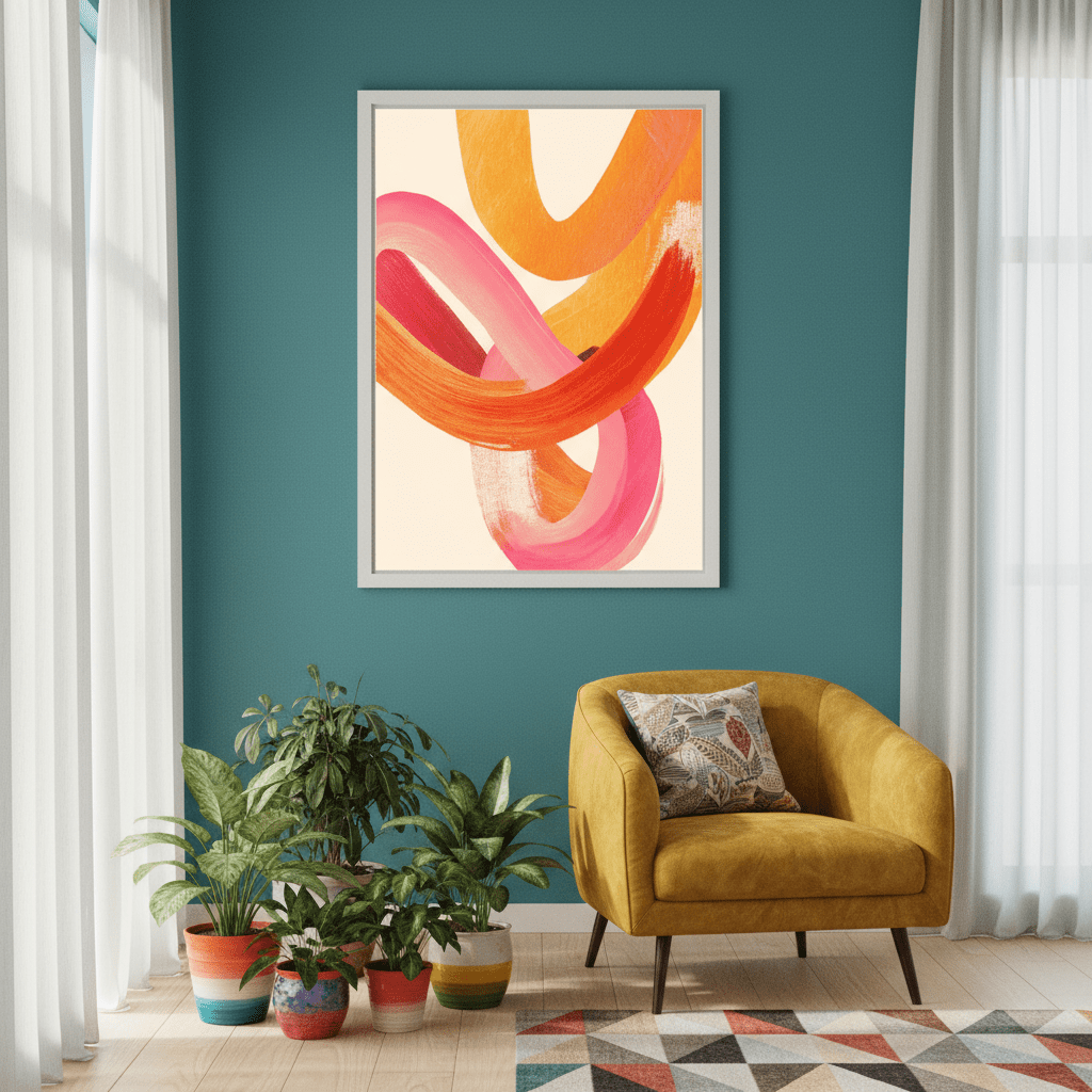 Sunset Intertwined Abstract Art wall - art - picture - poster