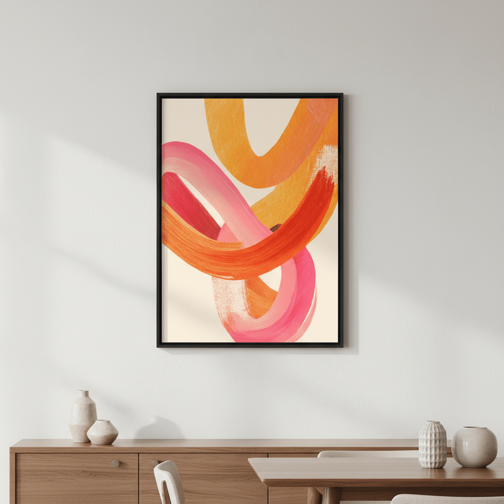 Sunset Intertwined Abstract Art wall - art - picture - poster