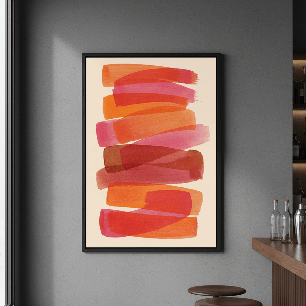 Sunset Stacks Abstract Orange Lines Wall Art wall - art - picture - poster