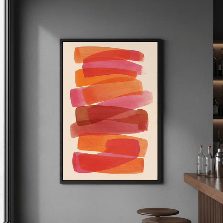Sunset Stacks Abstract Orange Lines Wall Art wall - art - picture - poster