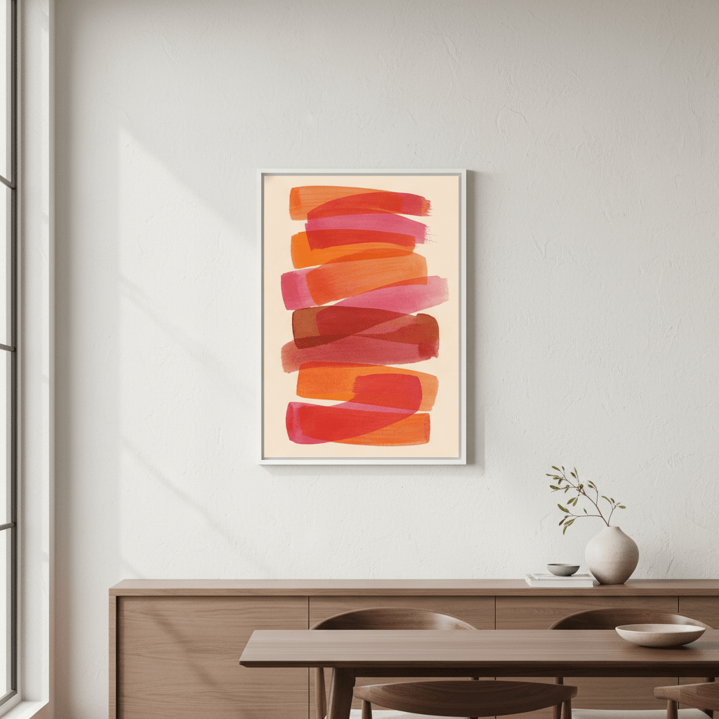 Sunset Stacks Abstract Orange Lines Wall Art wall - art - picture - poster