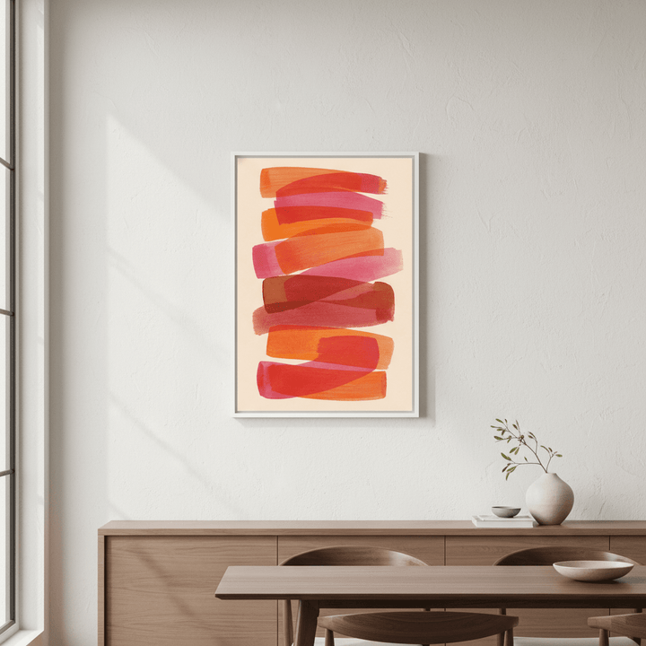 Sunset Stacks Abstract Orange Lines Wall Art wall - art - picture - poster