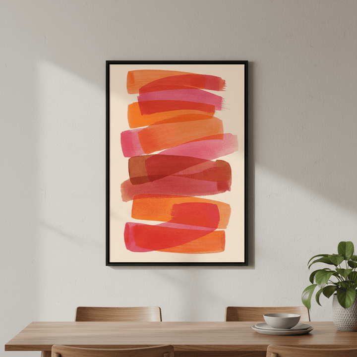 Sunset Stacks Abstract Orange Lines Wall Art wall - art - picture - poster