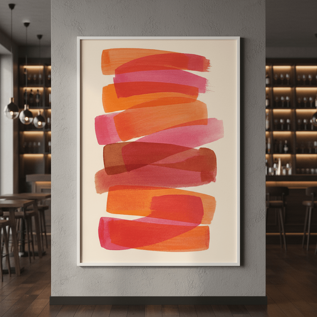 Sunset Stacks Abstract Orange Lines Wall Art wall - art - picture - poster
