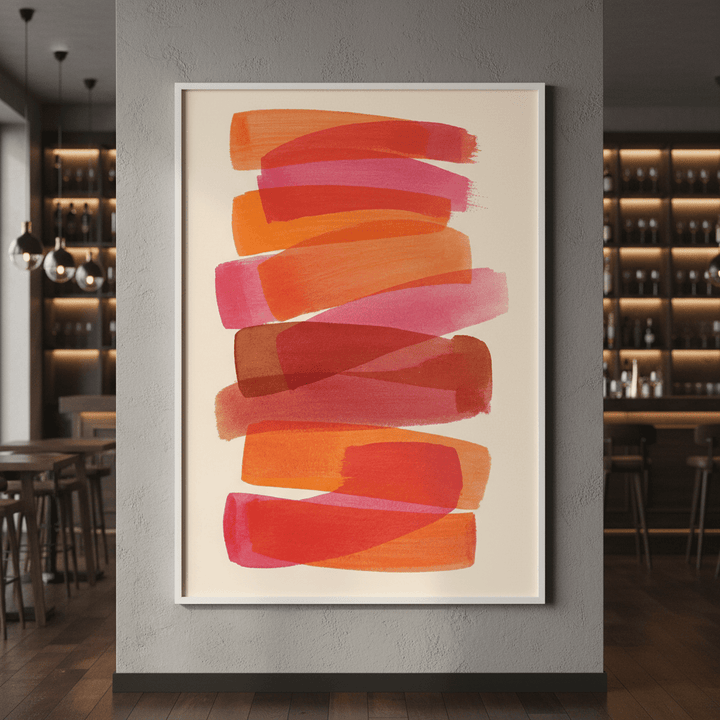 Sunset Stacks Abstract Orange Lines Wall Art wall - art - picture - poster