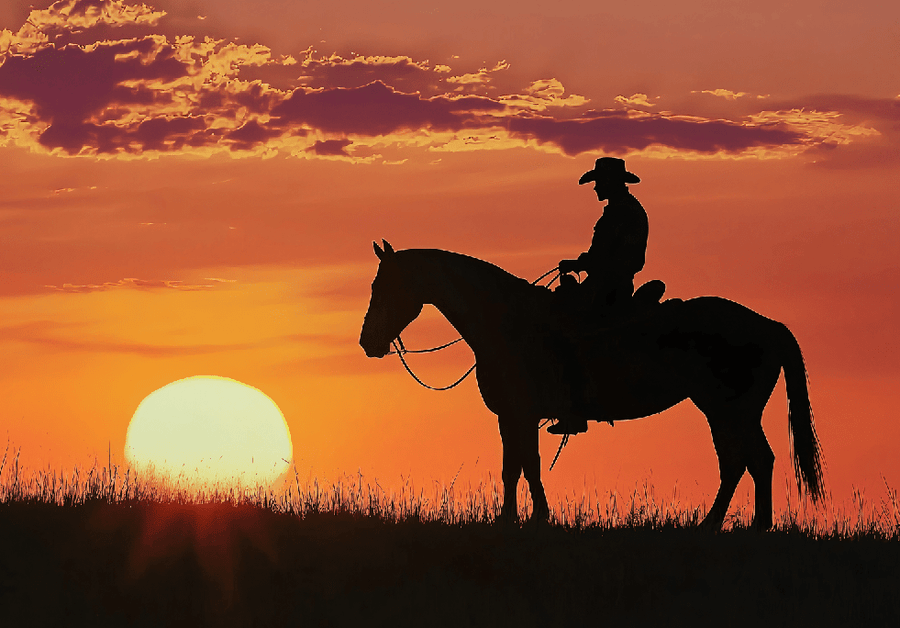 Sunset Wrangler Cowboy | Art Print