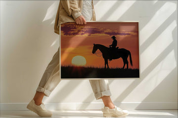 Sunset Wrangler Cowboy wall - art - picture - poster