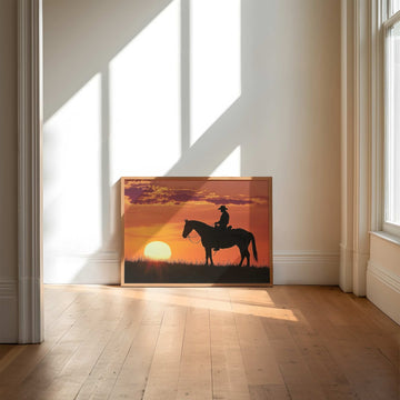 Sunset Wrangler Cowboy wall - art - picture - poster