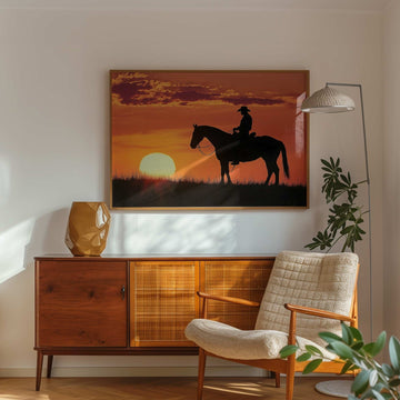 Sunset Wrangler Cowboy wall - art - picture - poster