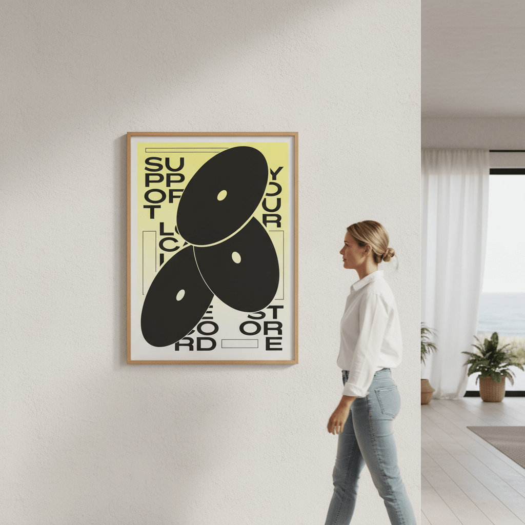 Support Your Local Record Store by Jerome Bizien wall - art - picture - poster