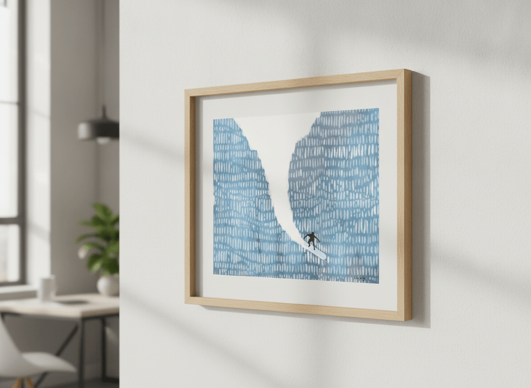 Contemporary wall art featured in a bright modern office workspace