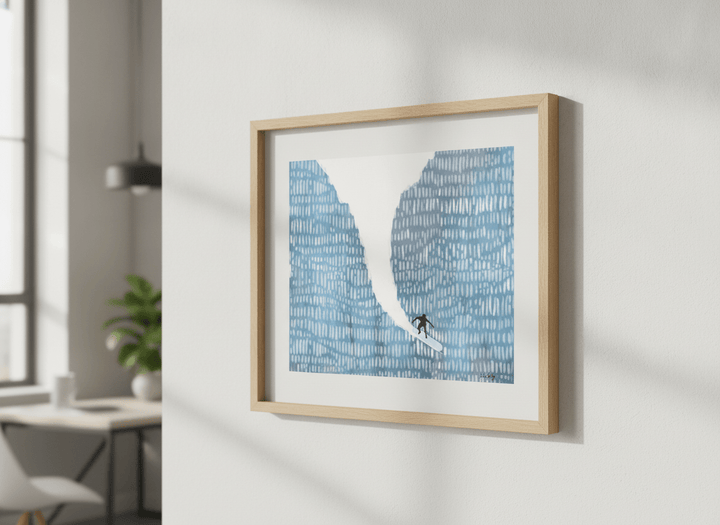 Contemporary wall art featured in a bright modern office workspace