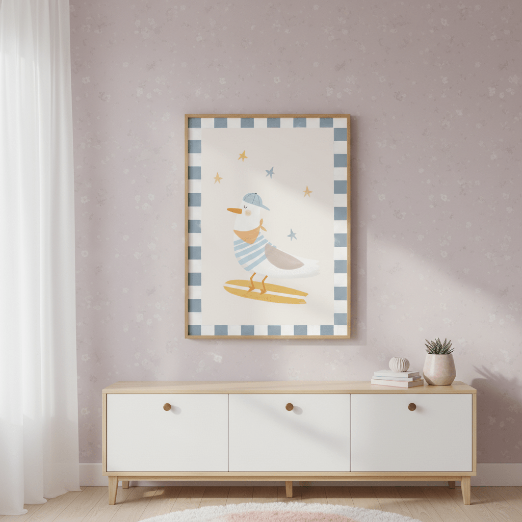 Surfing Seagull by Menina Lisboa wall - art - picture - poster