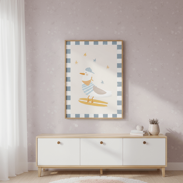 Surfing Seagull by Menina Lisboa wall - art - picture - poster