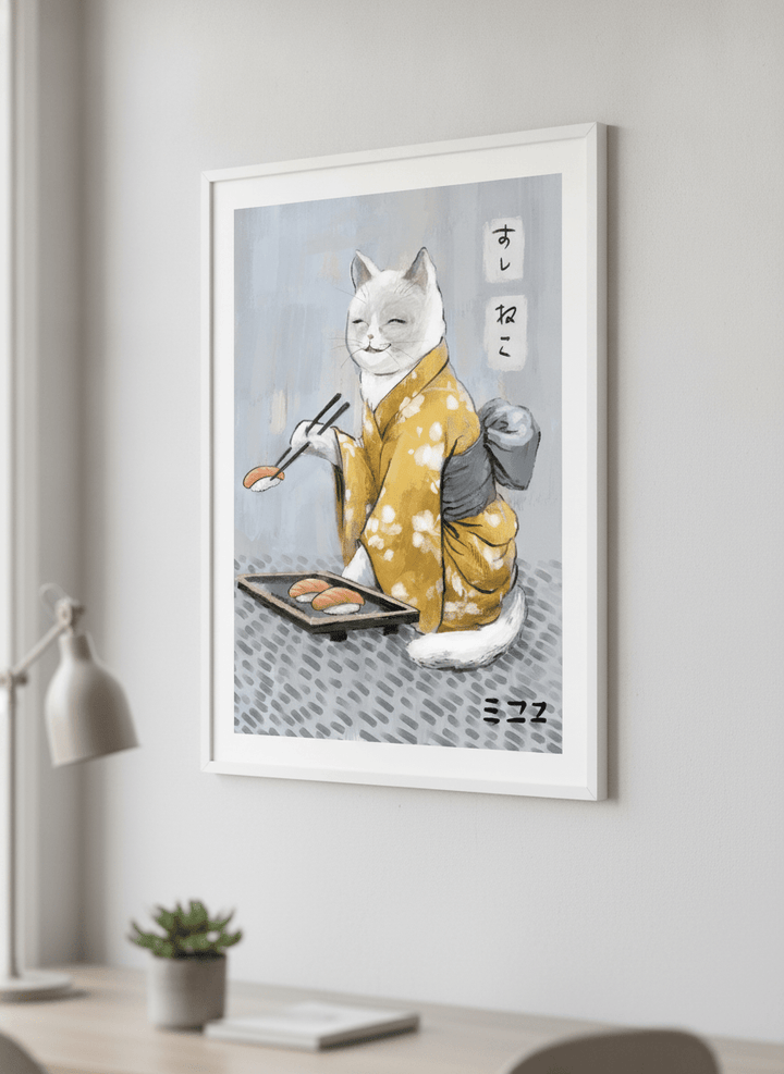 Contemporary wall art featured in a bright modern office workspace