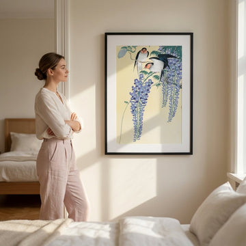 Swallows and Wisteria by Ohara Koson wall - art - picture - poster