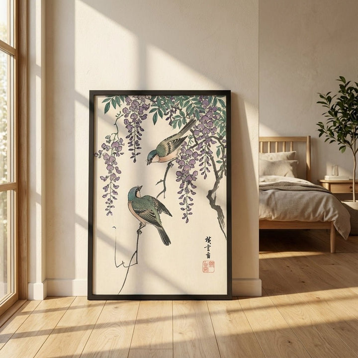 Swallows and Wisteria by Ohara Koson wall - art - picture - poster