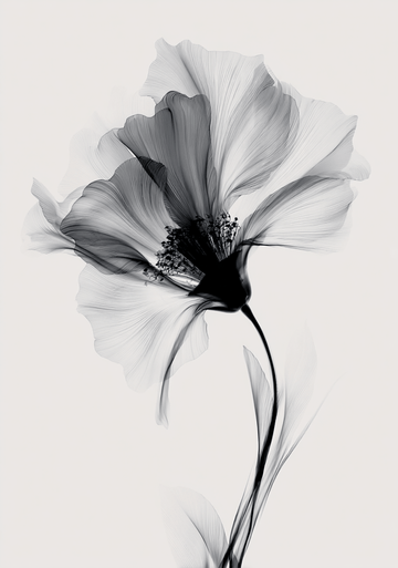 Swan Flower Abstract Painting Wall Art I frame