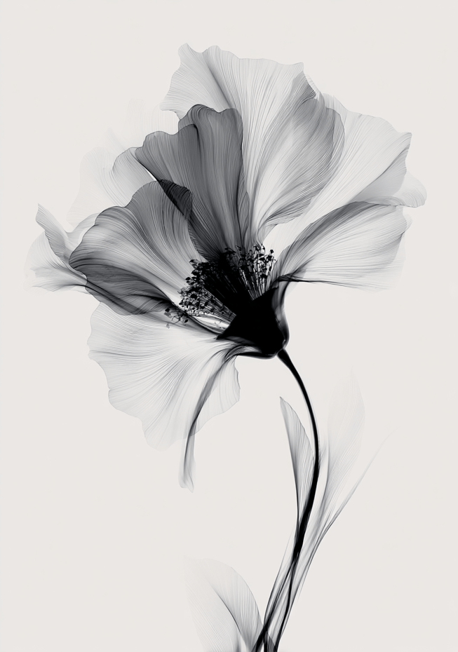 Swan Flower Abstract Painting Wall Art I
