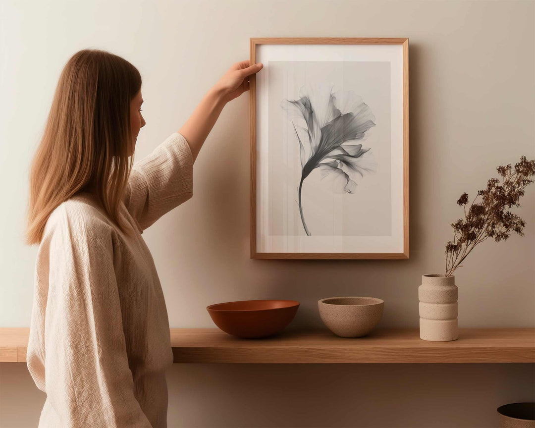 Swan Flower Abstract Painting Wall Art II wall - art - picture - poster