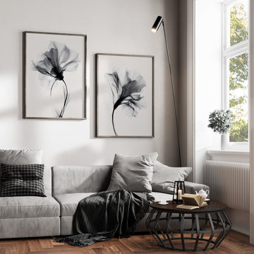 Swan Flower Set of 2 Abstract Prints wall - art - picture - poster