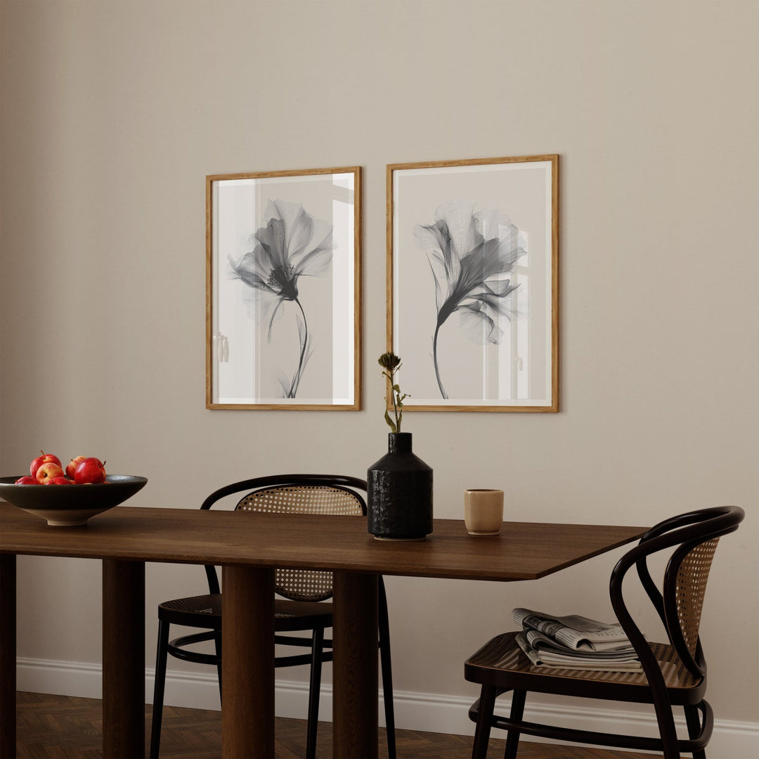 Swan Flower Set of 2 Abstract Prints wall - art - picture - poster