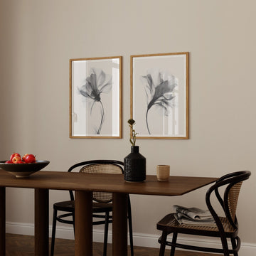 Swan Flower Set of 2 Abstract Prints wall - art - picture - poster