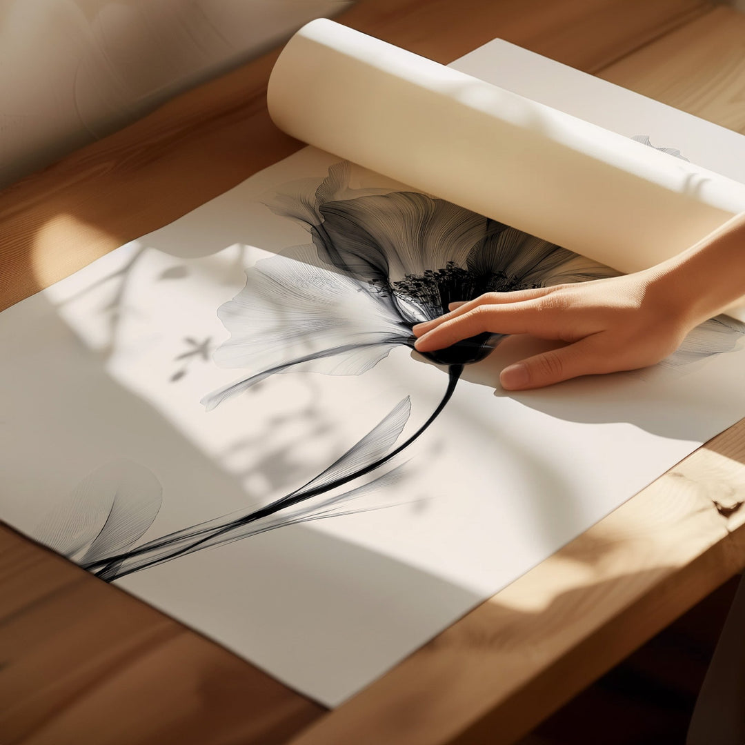 Swan Flower Set of 2 Abstract Prints wall - art - picture - poster