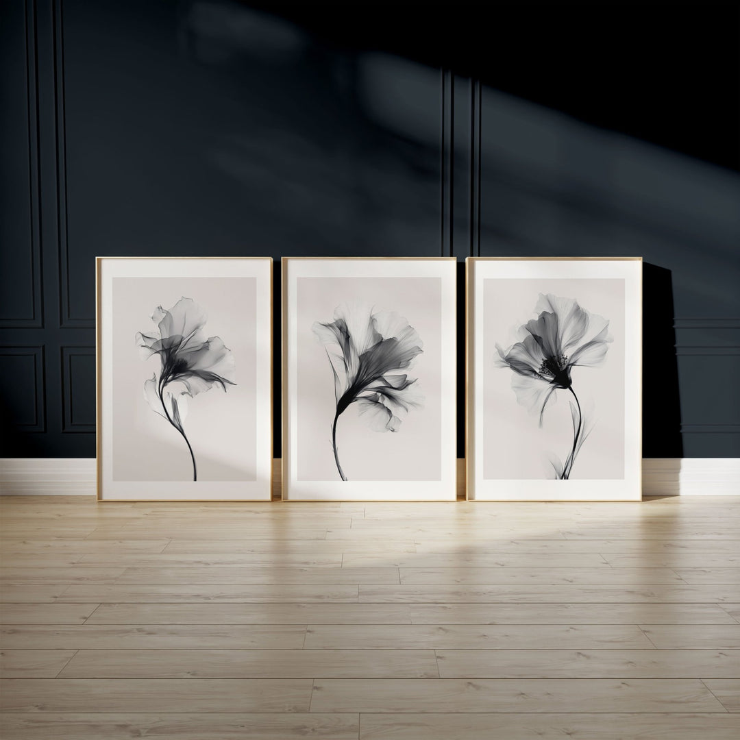 Swan Flowers Trio Painting Wall Art Prints wall - art - picture - poster