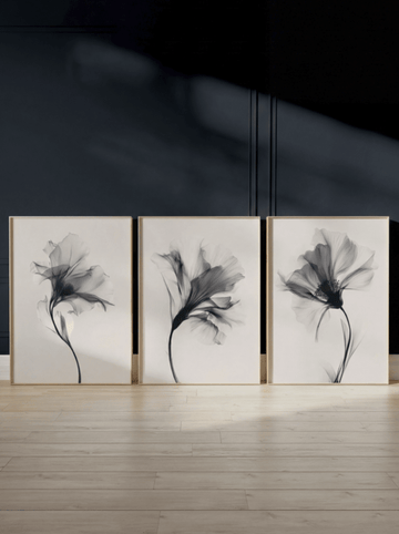 Swan Flowers Trio Painting Wall Art Prints wall - art - picture - poster