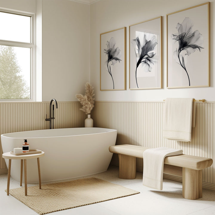 Swan Flowers Trio Painting Wall Art Prints wall - art - picture - poster