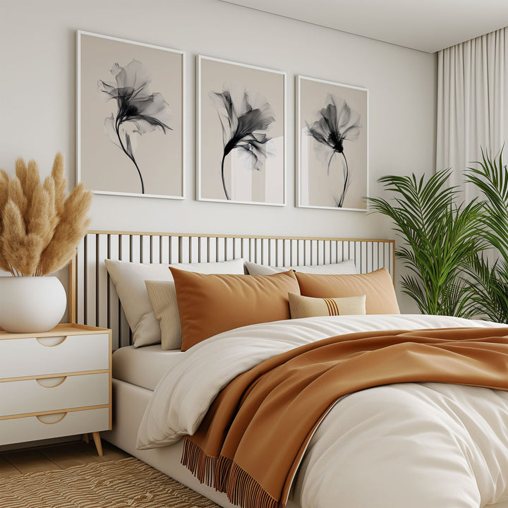 Swan Flowers Trio Painting Wall Art Prints wall - art - picture - poster