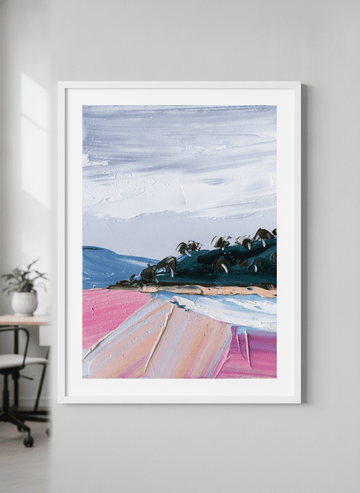 Contemporary wall art featured in a bright modern office workspace