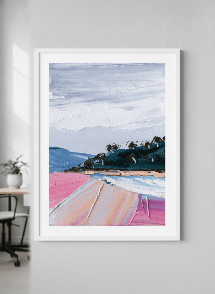 Contemporary wall art featured in a bright modern office workspace