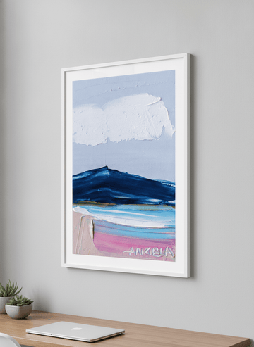 Contemporary wall art featured in a bright modern office workspace