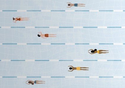 Swimming Pool With People Wall Art by Lisa Solomoniuk