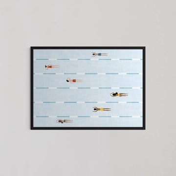 Swimming Pool With People Wall Art wall - art - picture - poster