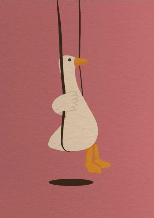 Swinging Goose Wall Art Kids Nursery Print frame