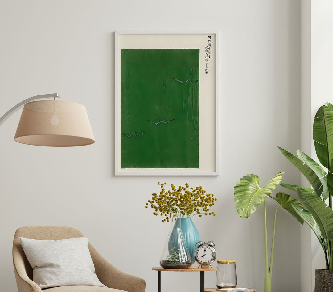 Taguchi Tomoki Vintage Seagulls Green Wall Art - Style My Wall